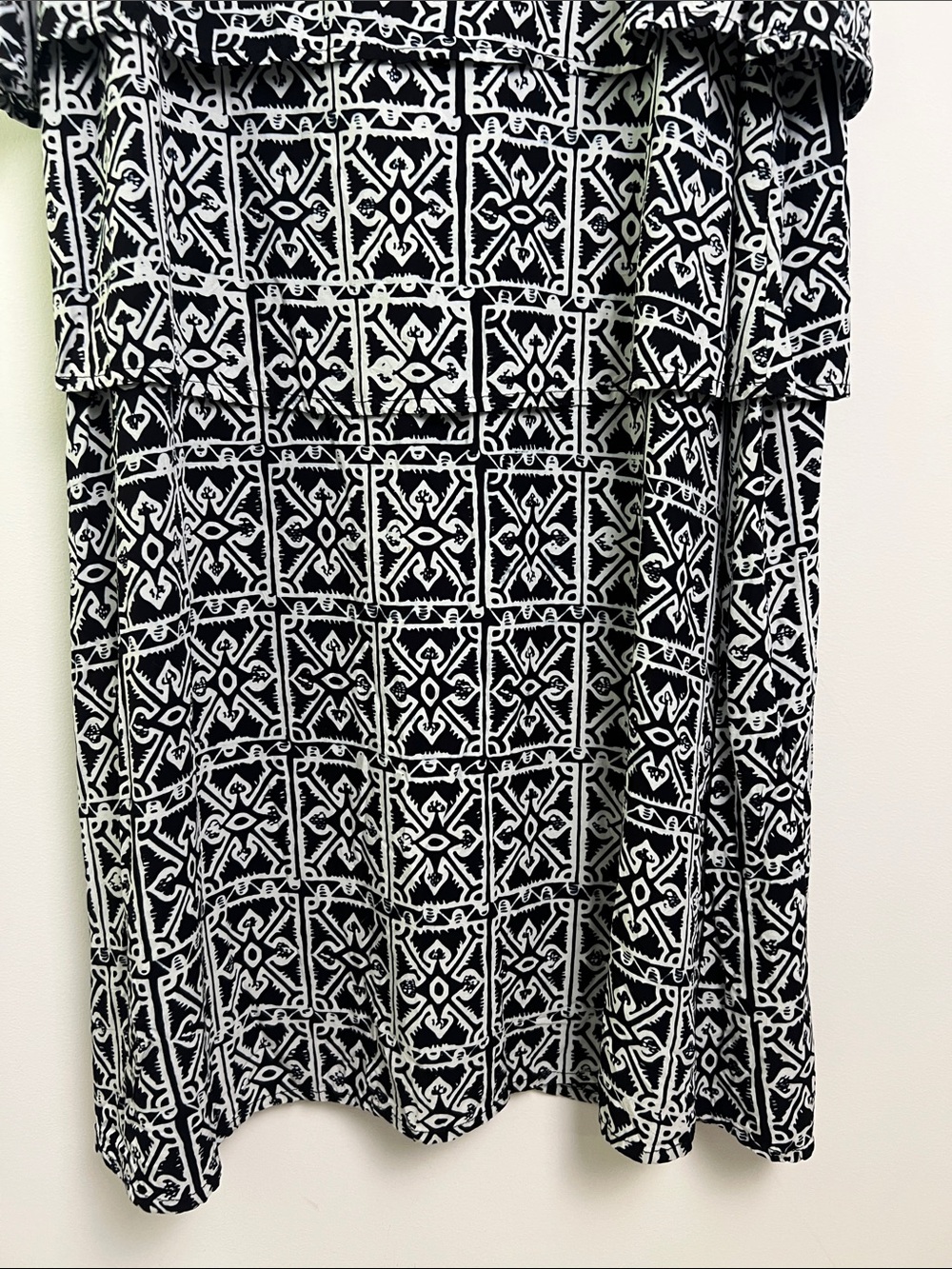 VTG NOA NOA Hawaii Medium Black White Batik Pattern Layered Handmade Maxi Dress - Picture 4 of 10